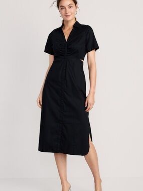 Old Navy Black Knot-Front Midi Dress NWT size L